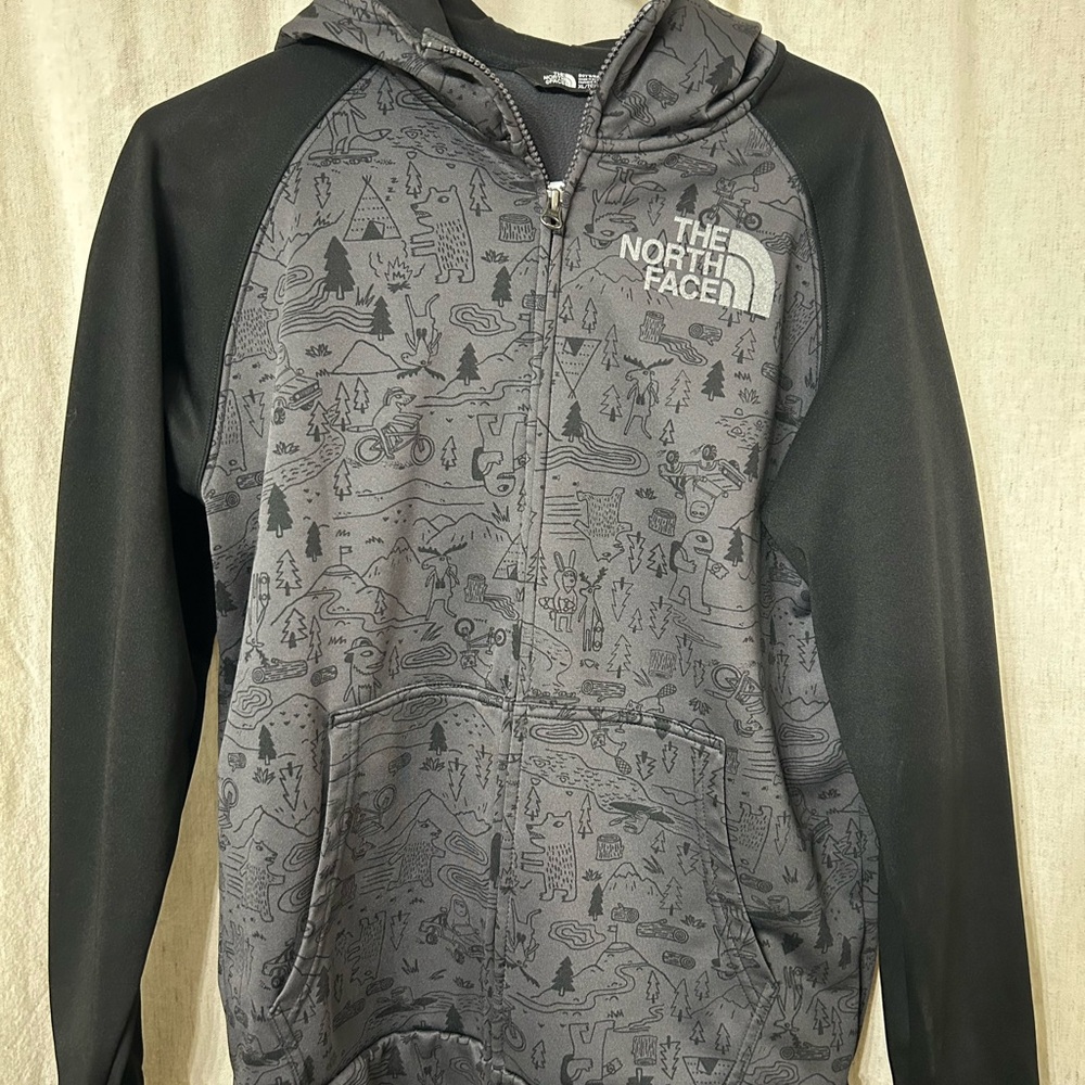 The North Face Black and Gray Patterned Jacket